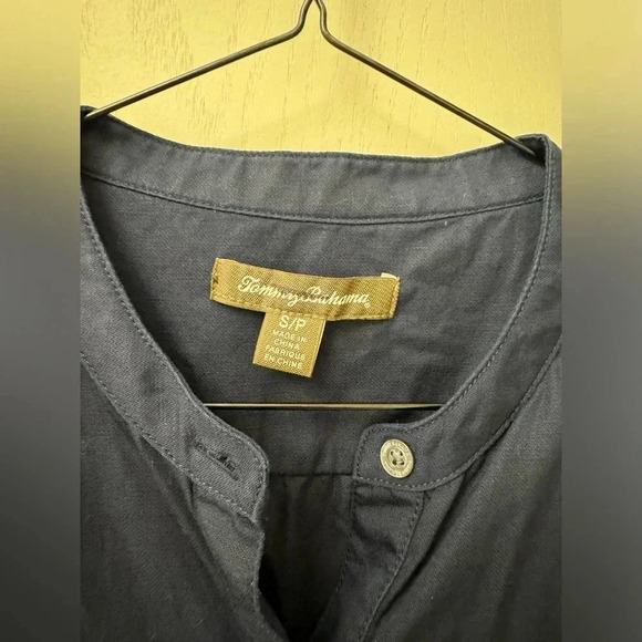 Tommy Bahama Tie Front Button Down Linen Blend Short Sleeve Shirt Size S - Picture 3 of 12